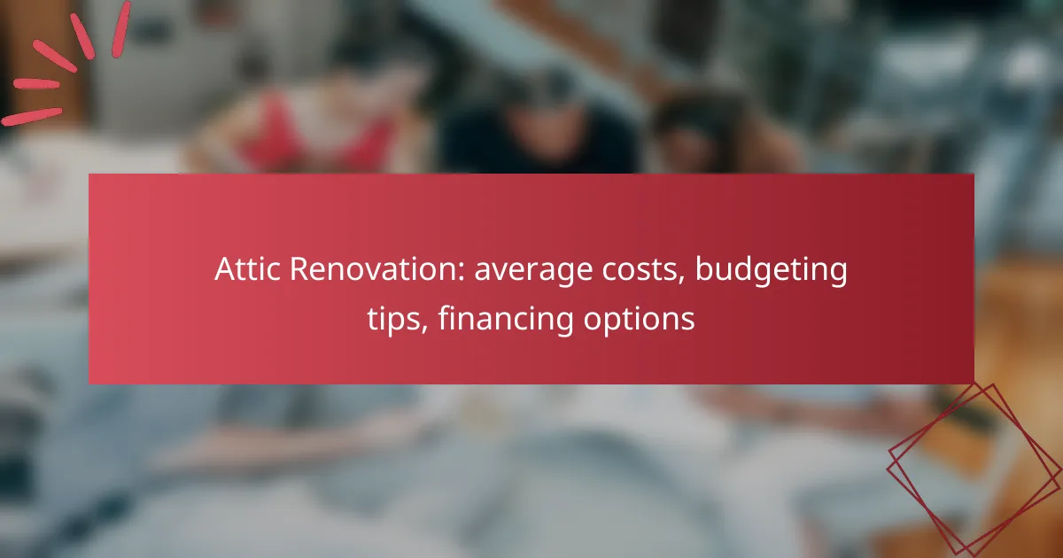 Attic Renovation: average costs, budgeting tips, financing options