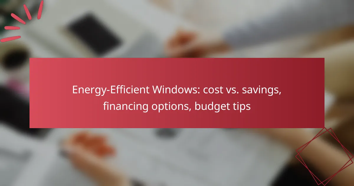 Energy-Efficient Windows: cost vs. savings, financing options, budget tips