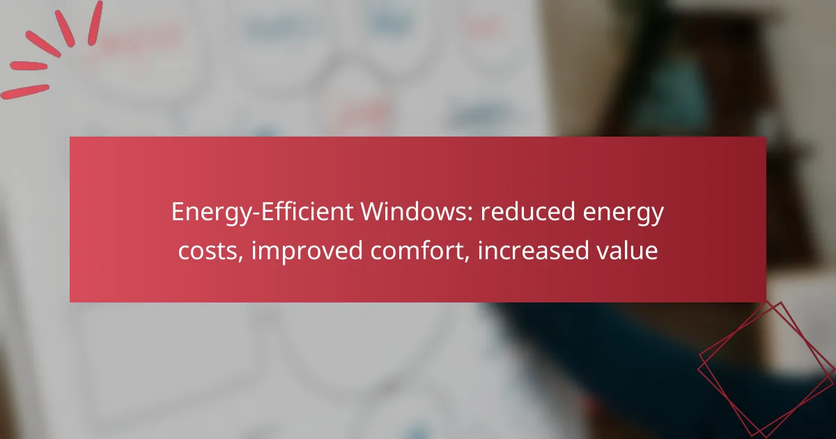 Energy-Efficient Windows: reduced energy costs, improved comfort, increased value