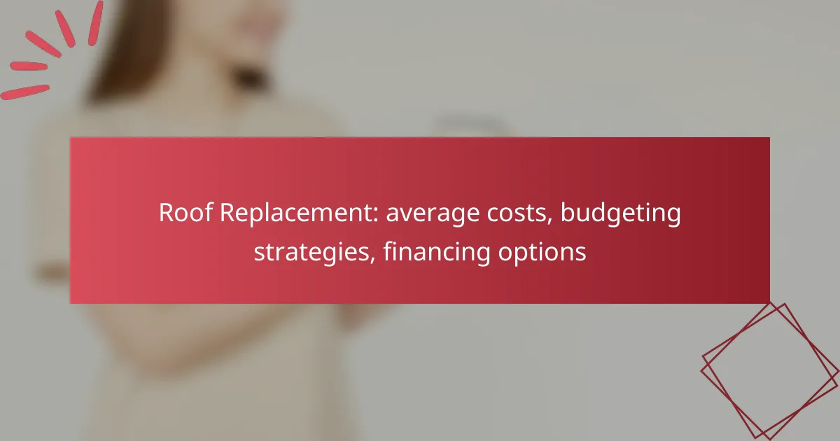 Roof Replacement: average costs, budgeting strategies, financing options