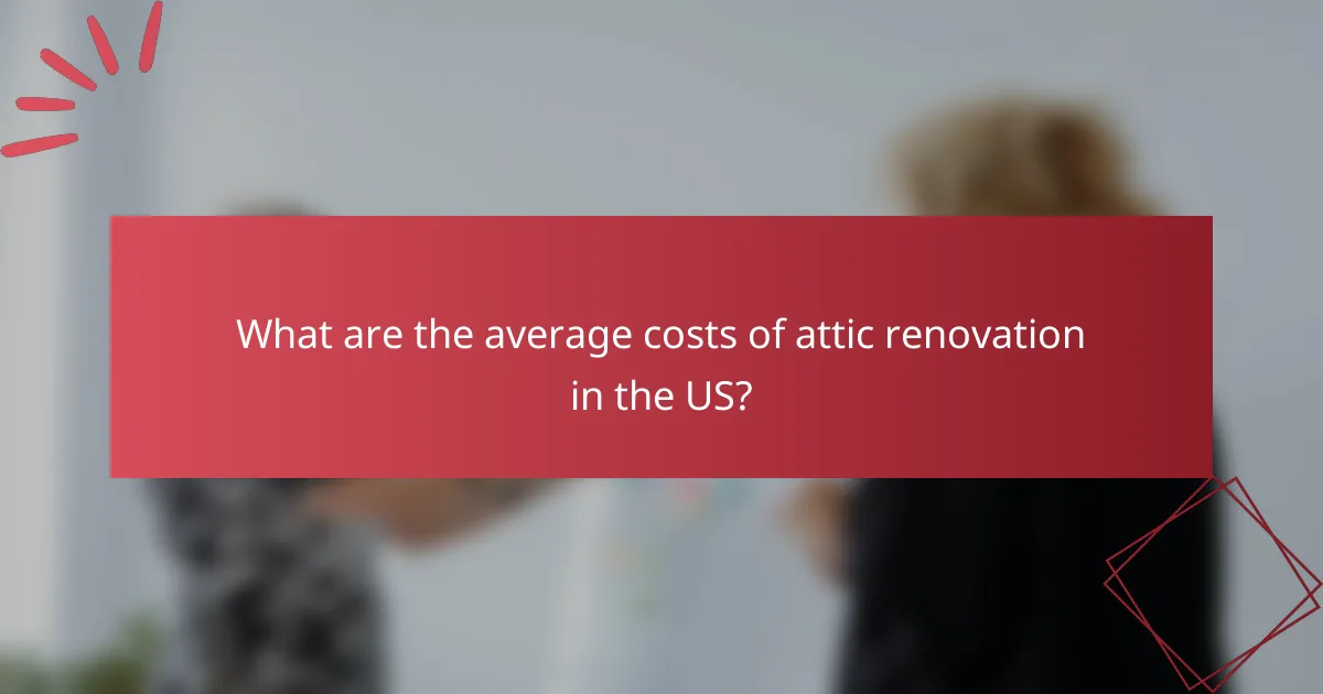 What are the average costs of attic renovation in the US?